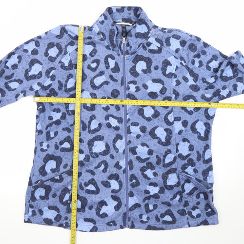 ISLE Loungewear Women's Blue Animal Print Full Zip Sweatshirt XL 22-24