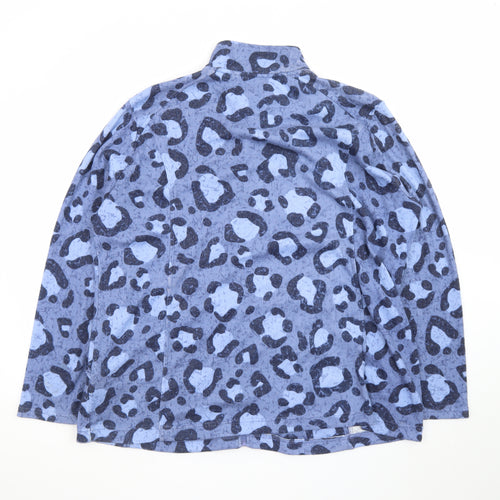 ISLE Loungewear Women's Blue Animal Print Full Zip Sweatshirt XL 22-24