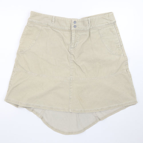 Fat Face Women Beige Corduroy A-Line Skirt Size 16