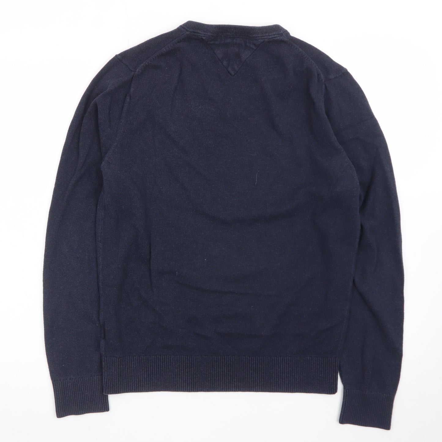 Tommy Hilfiger Men's Blue XS V-Neck Cotton Cashmere Jumper