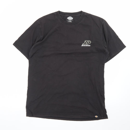 Dickies Men's Black Large Logo Graphic Cotton T-Shirt