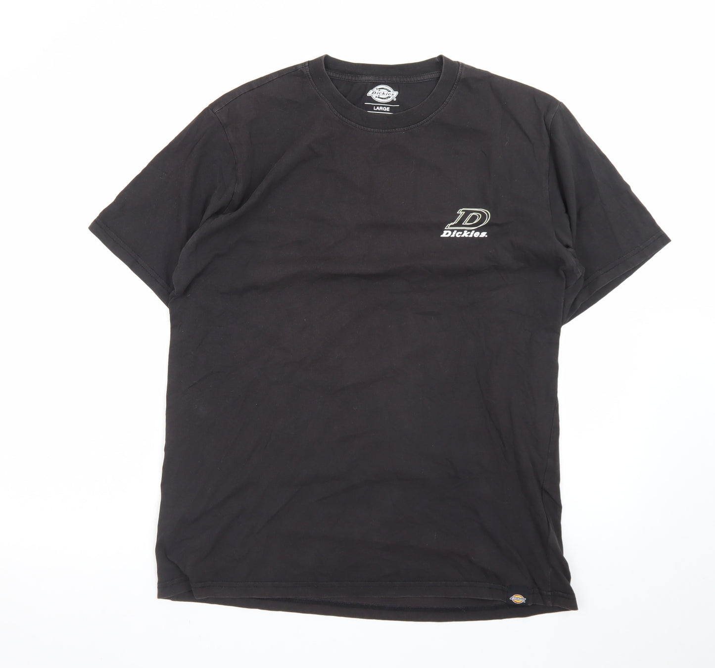 Dickies Men's Black Large Logo Graphic Cotton T-Shirt