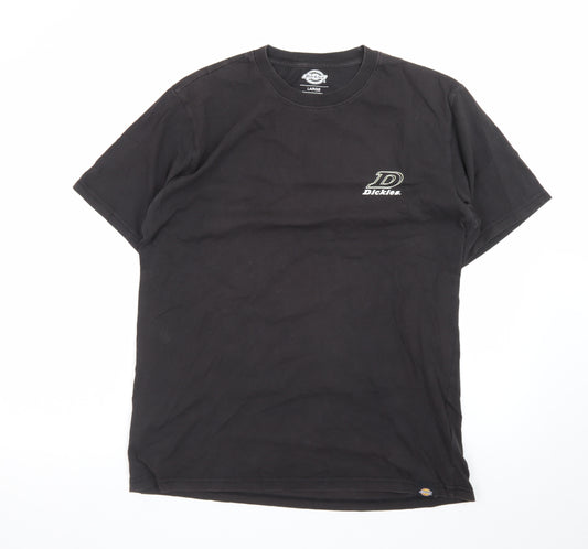 Dickies Men's Black Large Logo Graphic Cotton T-Shirt