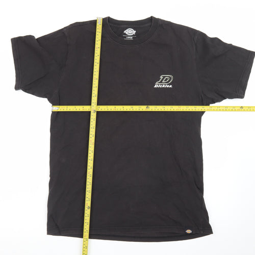 Dickies Men's Black Large Logo Graphic Cotton T-Shirt