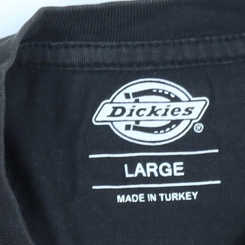 Dickies Men's Black Large Logo Graphic Cotton T-Shirt
