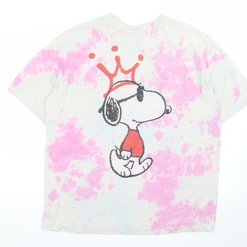 H&M Men’s Multicoloured Snoopy Relaxed Fit Tie-Dye T-Shirt L