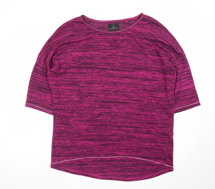 Next Womens Pink Striped Jersey T-Shirt Size 16 Relaxed Fit