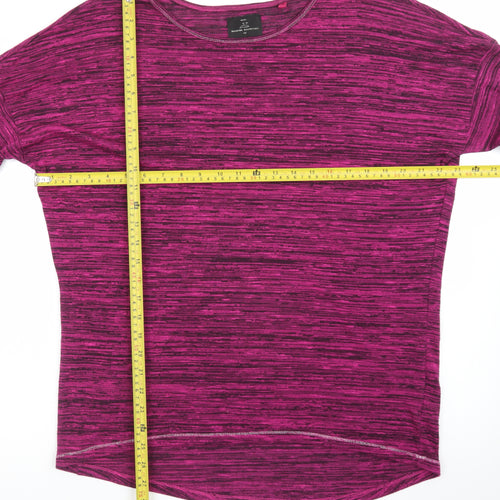 Next Womens Pink Striped Jersey T-Shirt Size 16 Relaxed Fit