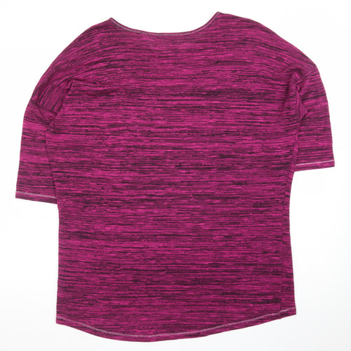 Next Womens Pink Striped Jersey T-Shirt Size 16 Relaxed Fit