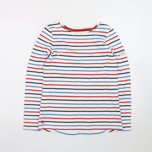Joules Women's Multicoloured Striped Long Sleeve Cotton T-Shirt Size 8