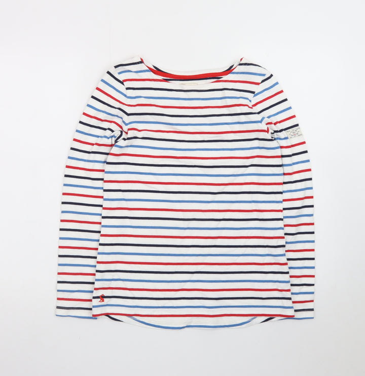 Joules Women's Multicoloured Striped Long Sleeve Cotton T-Shirt Size 8