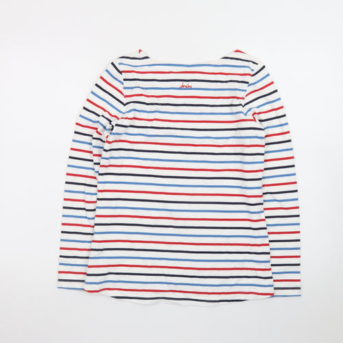 Joules Women's Multicoloured Striped Long Sleeve Cotton T-Shirt Size 8