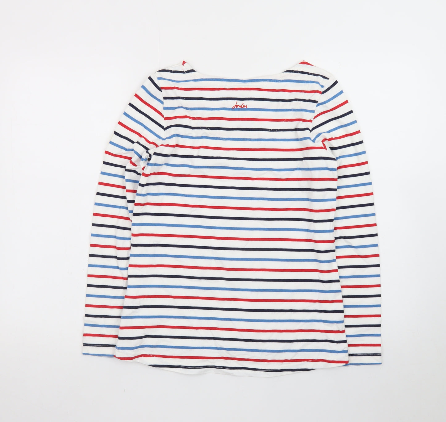 Joules Women's Multicoloured Striped Long Sleeve Cotton T-Shirt Size 8