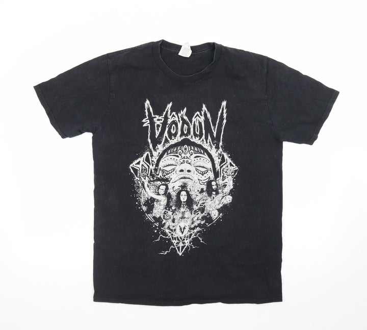 Gildan Men's Black Medium Band Graphic Rock T-Shirt