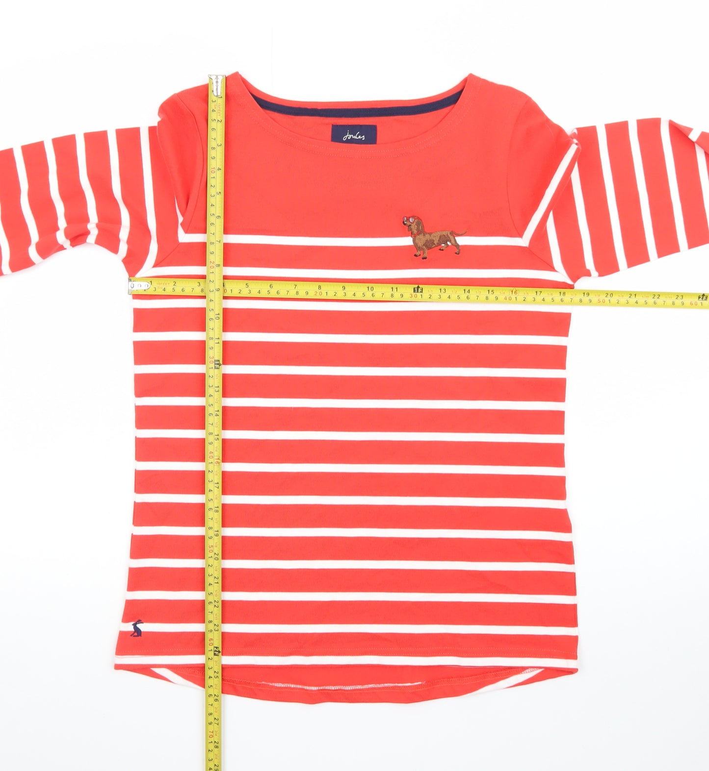 Joules Womens Red Striped Long Sleeve Cotton T-Shirt UK 10