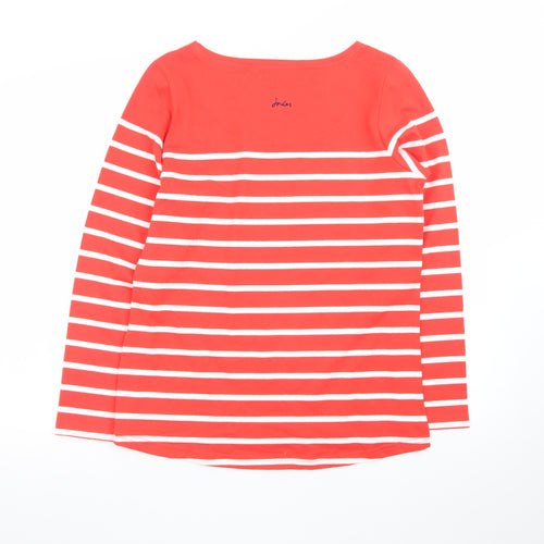 Joules Womens Red Striped Long Sleeve Cotton T-Shirt UK 10