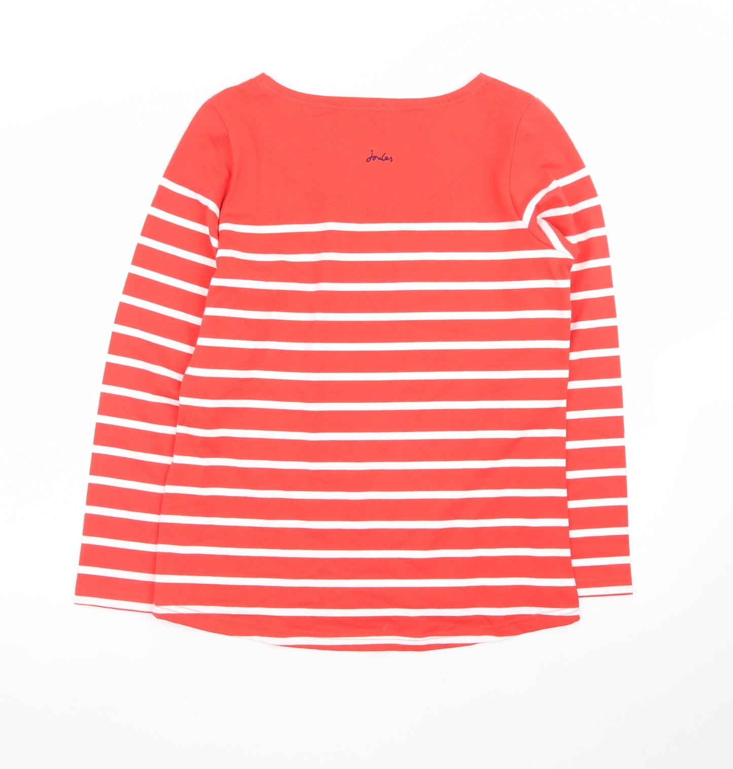 Joules Womens Red Striped Long Sleeve Cotton T-Shirt UK 10