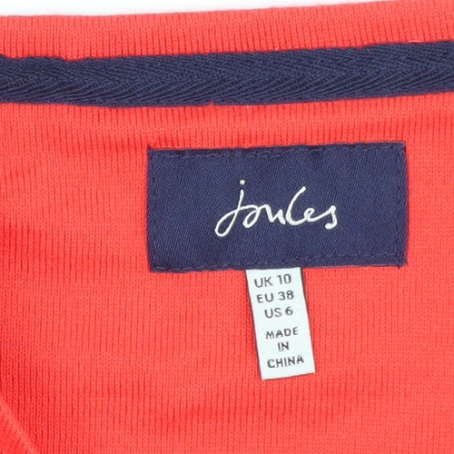 Joules Womens Red Striped Long Sleeve Cotton T-Shirt UK 10
