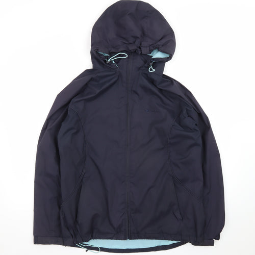 Peter Storm Women's Blue Waterproof Hooded Rain Jacket Size 12