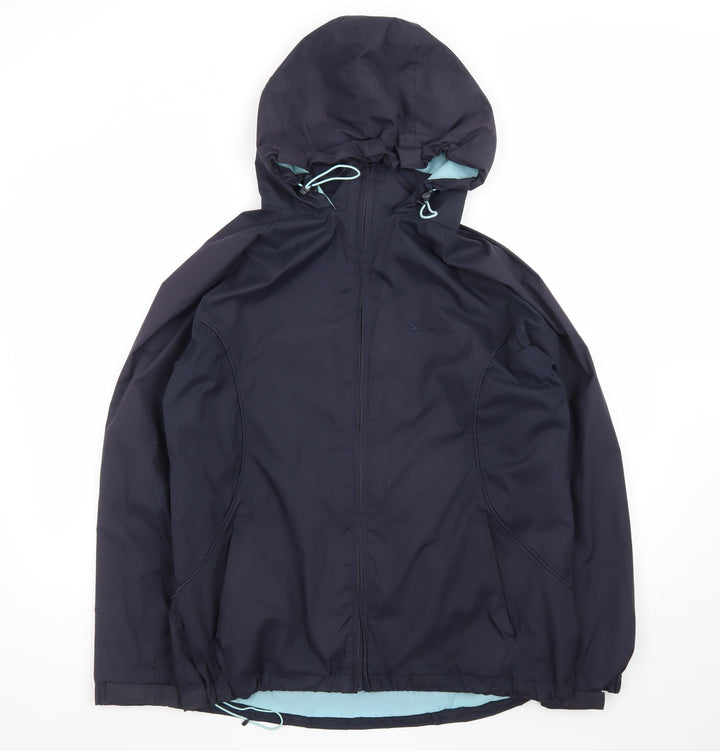 Peter Storm Women's Blue Waterproof Hooded Rain Jacket Size 12