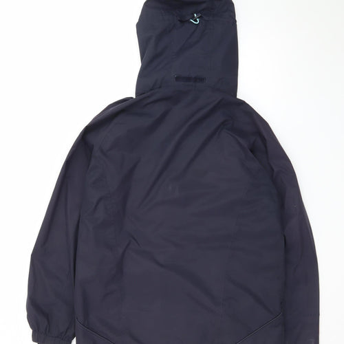Peter Storm Women's Blue Waterproof Hooded Rain Jacket Size 12