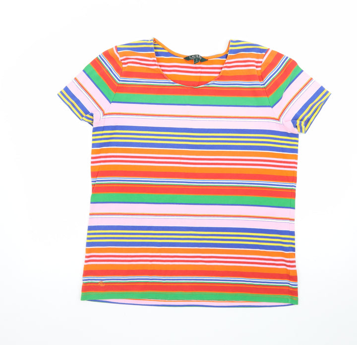 Ralph Lauren Women’s Multicoloured Striped Cotton T-Shirt XL