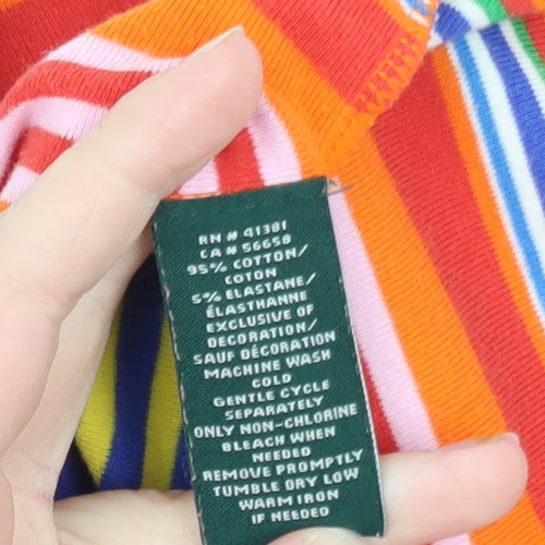 Ralph Lauren Women’s Multicoloured Striped Cotton T-Shirt XL