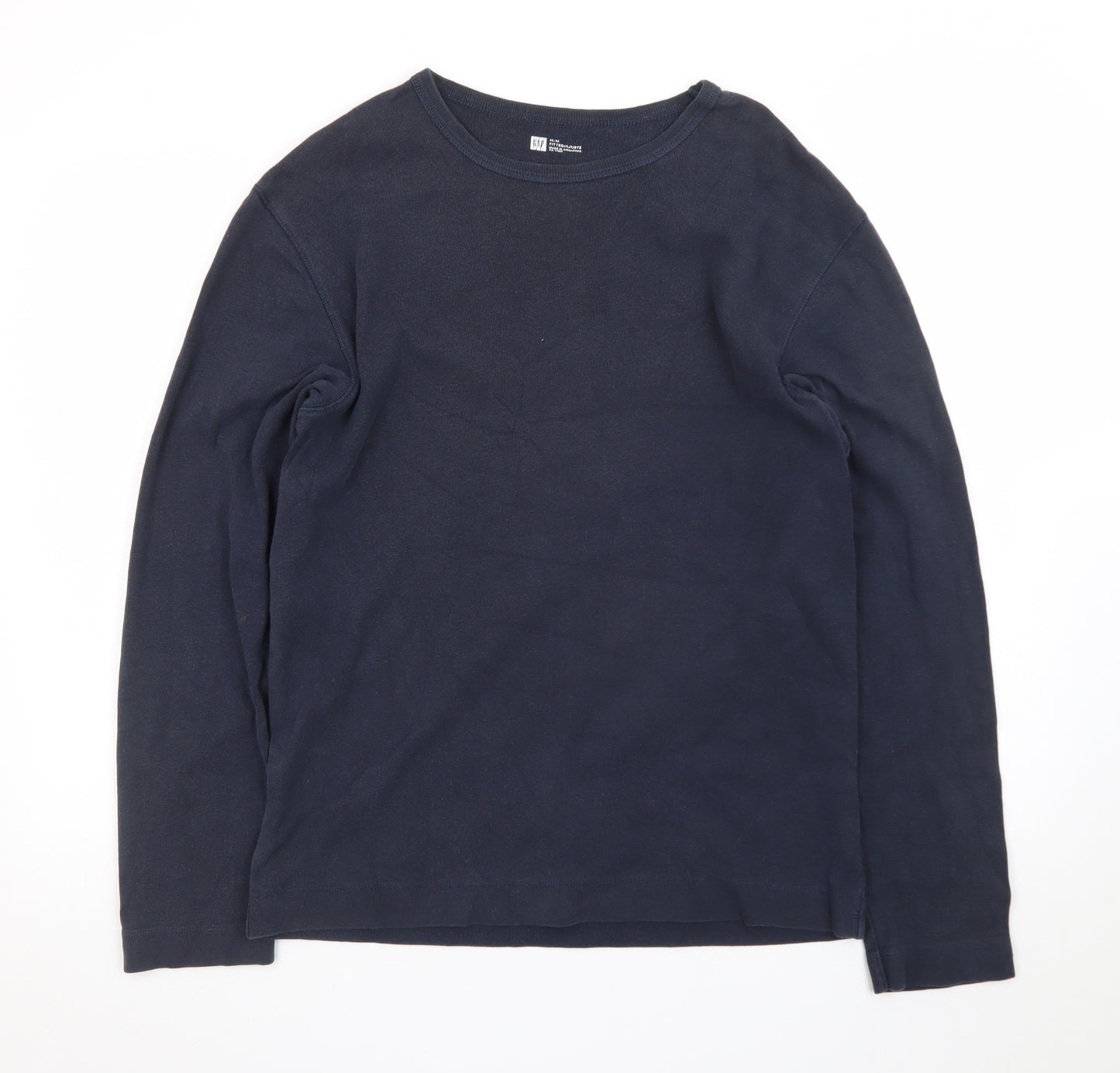 CAT Men’s Blue Long Sleeve Crew Neck Cotton T-Shirt M