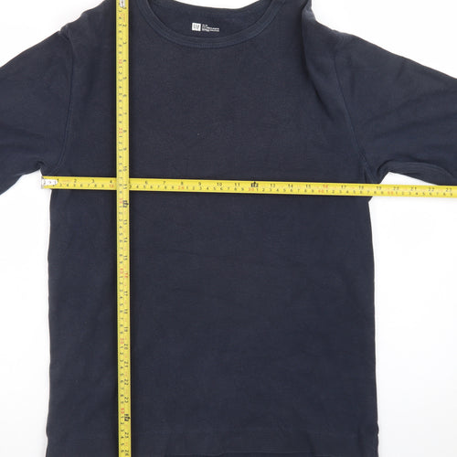 CAT Men’s Blue Long Sleeve Crew Neck Cotton T-Shirt M