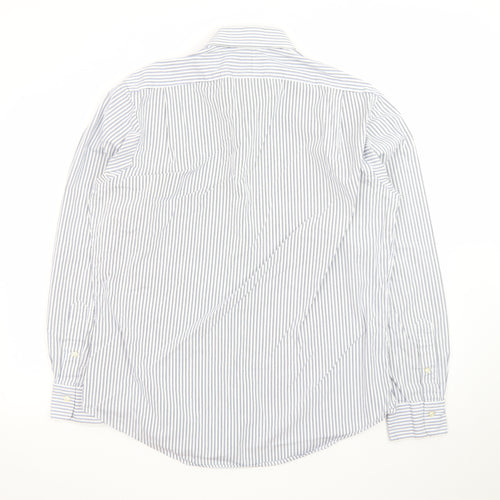 Ralph Lauren Men’s Blue Striped Custom Fit Button-Down Shirt 16.5