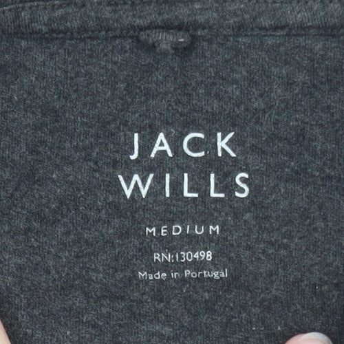 Jack Wills Men's Charcoal Crew Neck Short Sleeve T-Shirt Medium