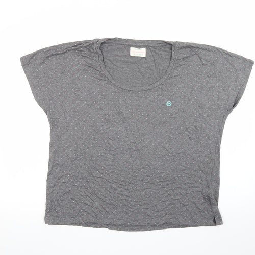 Moshulu Women Grey Polka Dot Relaxed T-Shirt Size 12