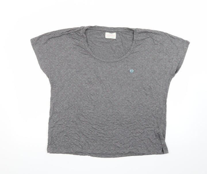 Moshulu Women Grey Polka Dot Relaxed T-Shirt Size 12