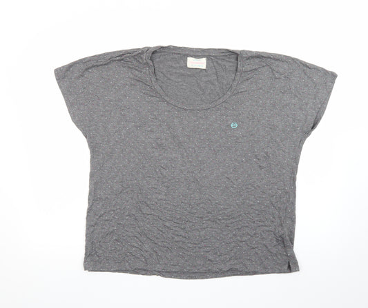 Moshulu Women Grey Polka Dot Relaxed T-Shirt Size 12
