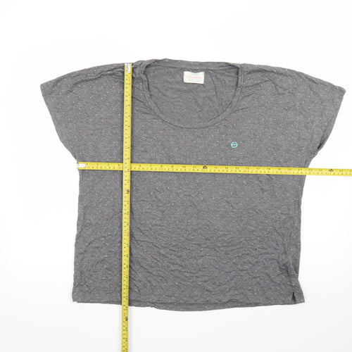 Moshulu Women Grey Polka Dot Relaxed T-Shirt Size 12