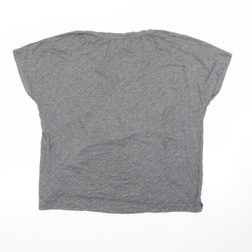 Moshulu Women Grey Polka Dot Relaxed T-Shirt Size 12