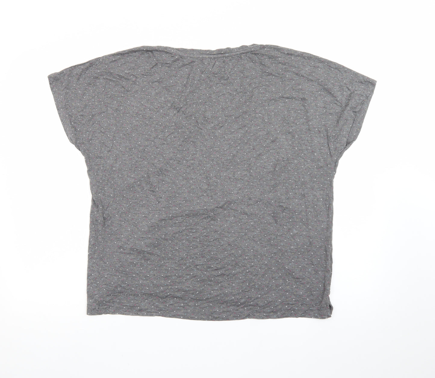 Moshulu Women Grey Polka Dot Relaxed T-Shirt Size 12
