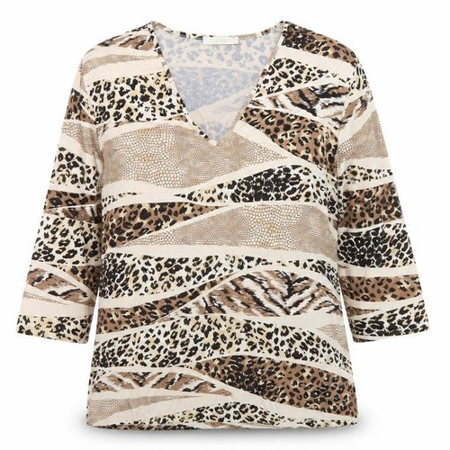 Marks and Spencer Womens Brown Animal Print Viscose Tunic Top Size 20