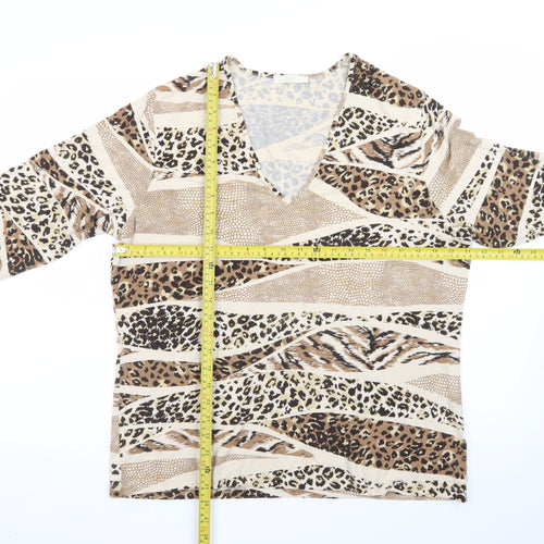Marks and Spencer Womens Brown Animal Print Viscose Tunic Top Size 20