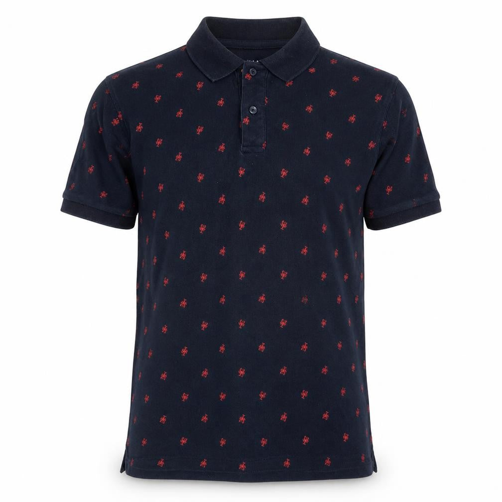 Marks and Spencer Men's Blue Regular Fit Embroidered Polo Shirt Size S