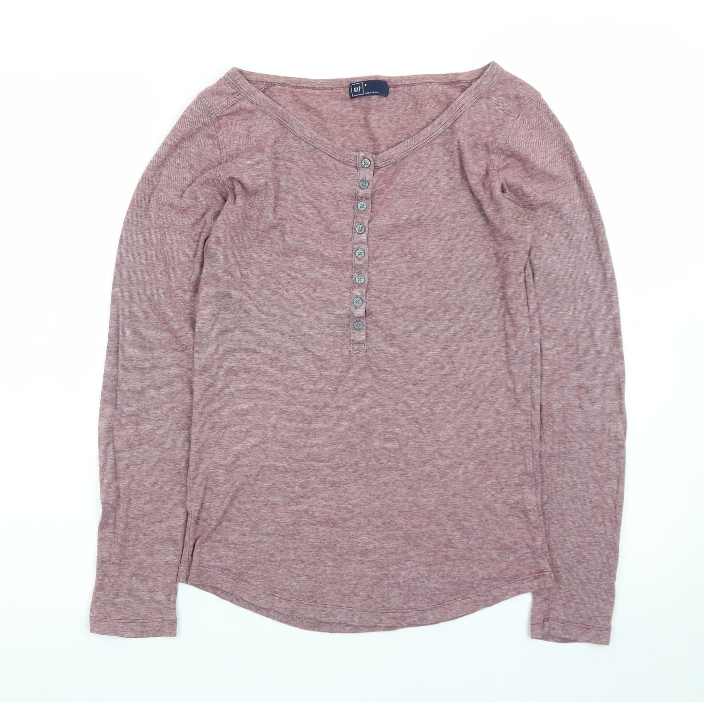 GAP Women's Pink Long Sleeve Henley Button-Up Top Size S