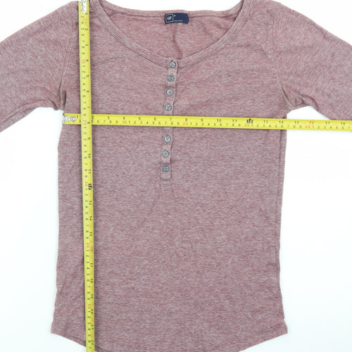 GAP Women's Pink Long Sleeve Henley Button-Up Top Size S