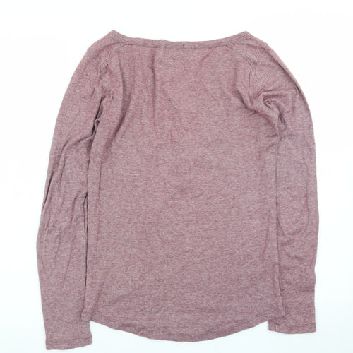 GAP Women's Pink Long Sleeve Henley Button-Up Top Size S