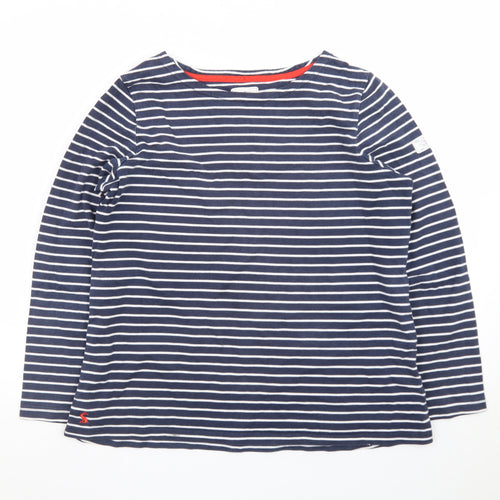 Joules Women Blue White Striped Long Sleeve Cotton Top UK 16
