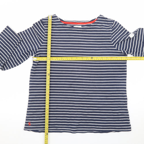 Joules Women Blue White Striped Long Sleeve Cotton Top UK 16