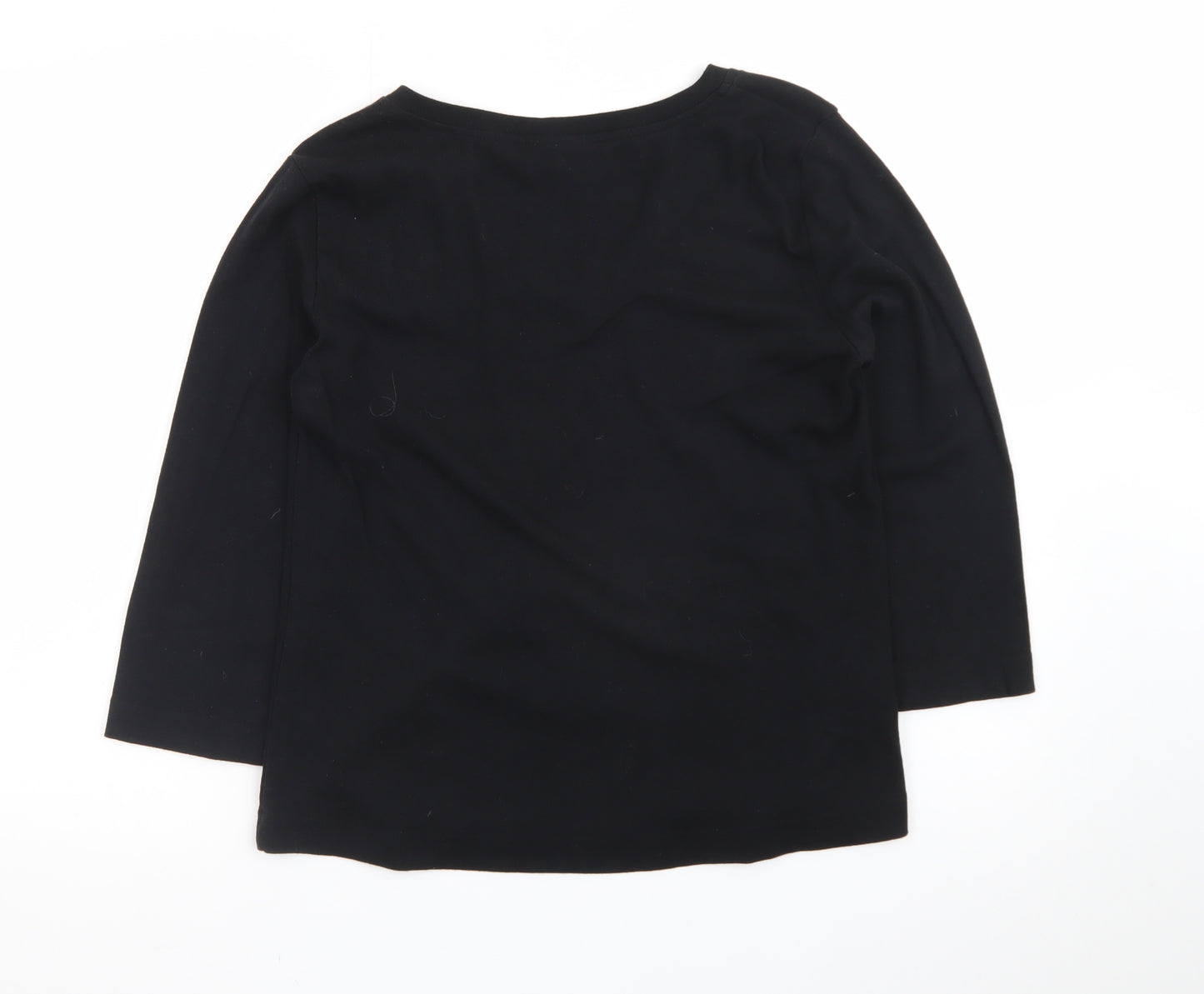 Adini Women’s Black Cotton V-Neck Pullover Jumper L