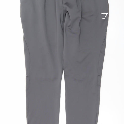 Gymshark Mens Grey Slim Fit Joggers Size M Stretch Tapered Trousers