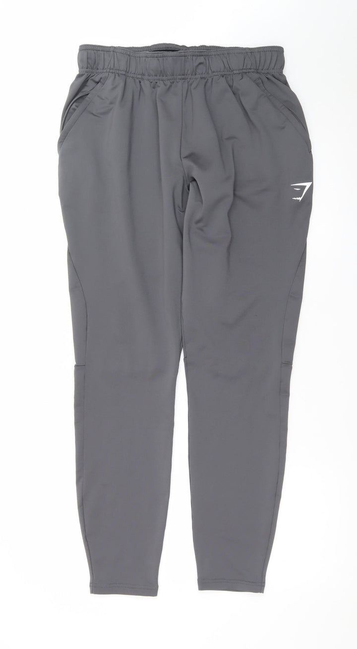 Gymshark Mens Grey Slim Fit Joggers Size M Stretch Tapered Trousers