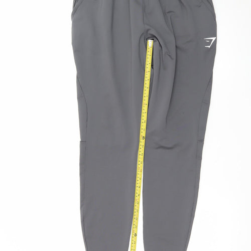 Gymshark Mens Grey Slim Fit Joggers Size M Stretch Tapered Trousers