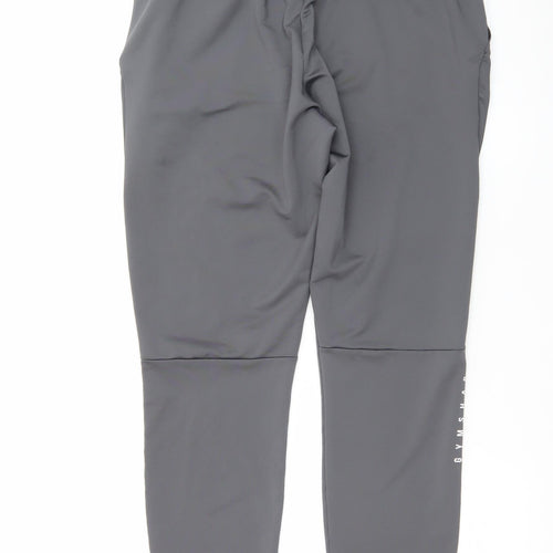 Gymshark Mens Grey Slim Fit Joggers Size M Stretch Tapered Trousers